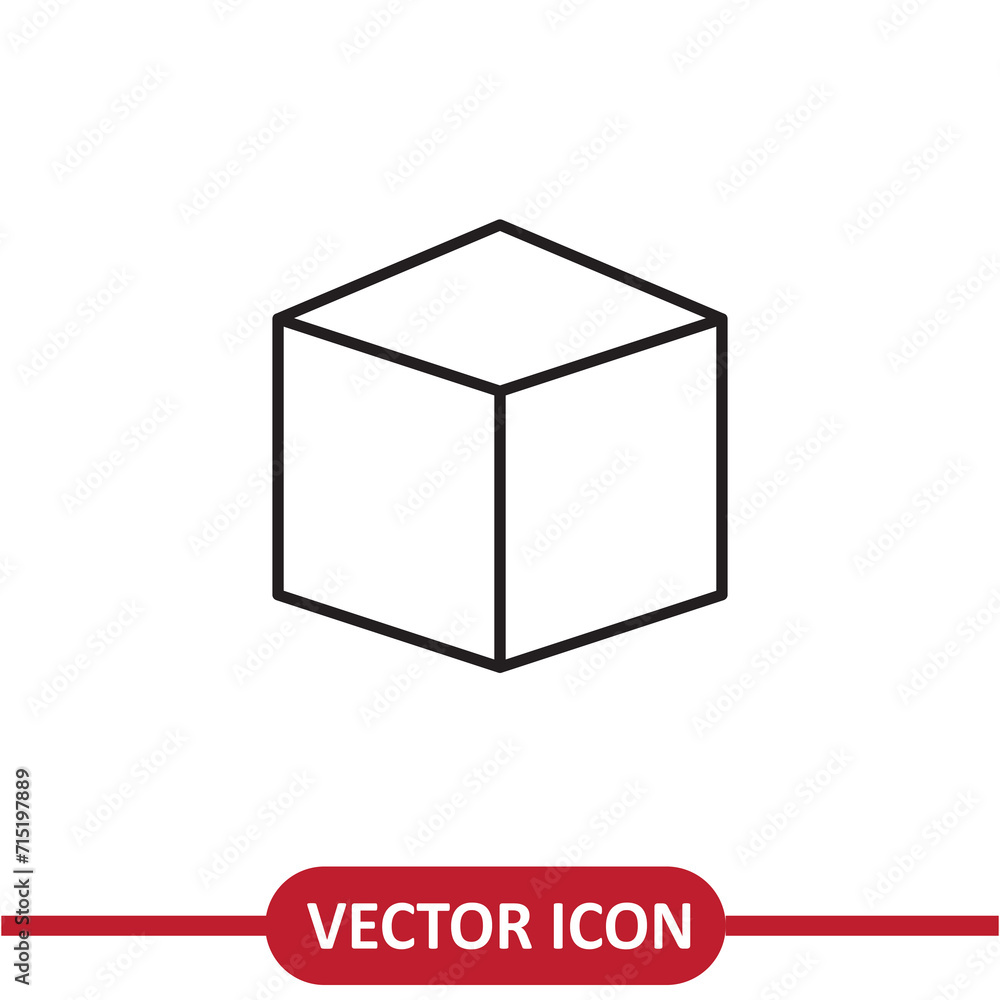 Cube, Cubic or Box Icon , for Websites, Presentation or Mobile liner illustration on white background..eps Cube, Cubic or Box Icon , for Websites, Presentation or Mobile liner illustration on white background..eps