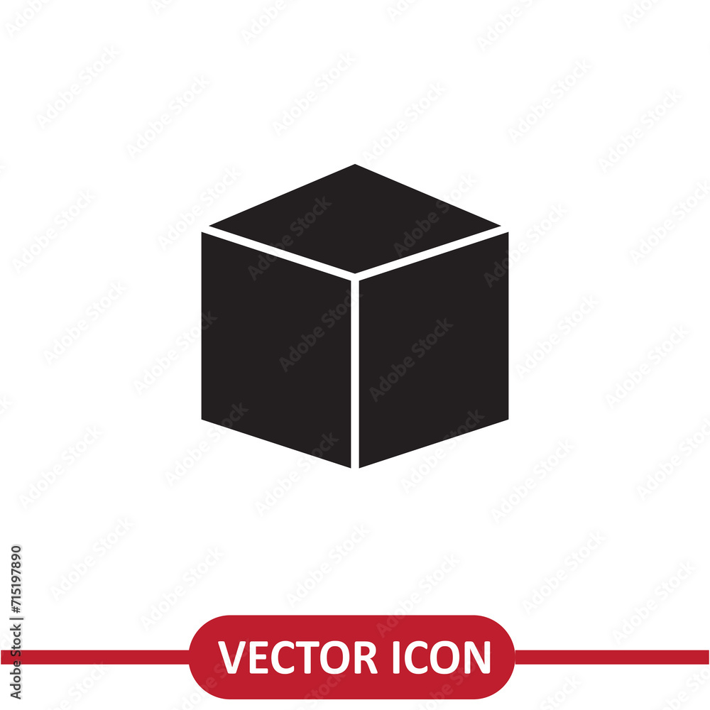 Cube, Cubic or Box Icon, flat trendy style illustration on white background..eps Cube, Cubic or Box Icon, flat trendy style illustration on white background..eps