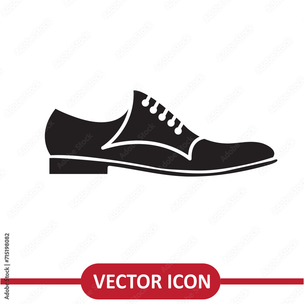 Formal Shoes Icon. Man Footwear simple flat illustration for Websites, Presentation on white background..eps