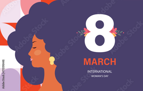 International women day with geometric shape use for horizontal banner design