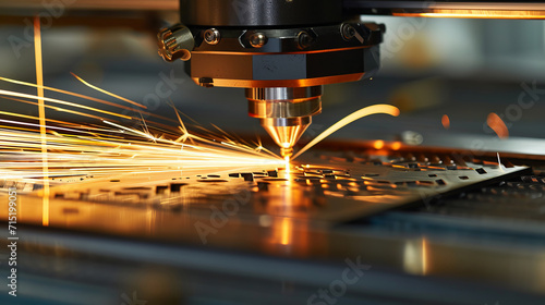 CNC machine sparks flying in industry is AI Generative.