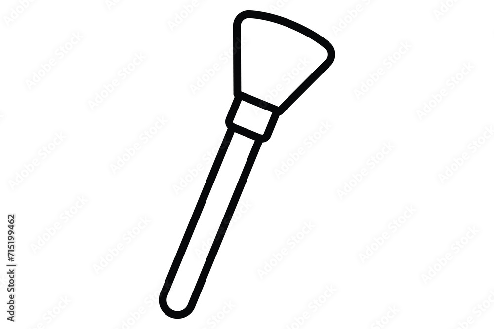 Makeup brush icon. icon related makeup application and beauty. line icon style. element illustration Makeup brush icon. icon related makeup application and beauty. line icon style. element illustration