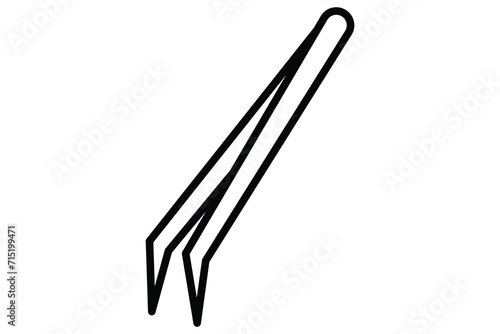 Tweezers icon. icon related eyebrow grooming and precision. line icon style. element illustration
