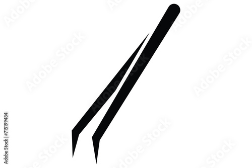 Tweezers icon. icon related eyebrow grooming and precision. solid icon style. element illustration