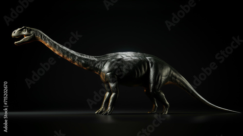 Diplodocus dinosaur on black background