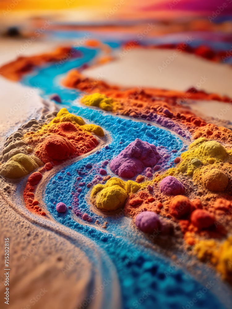 Fototapeta premium Prismatic Riverbed Serenity.