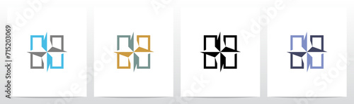 Compass On Letter Logo Design H