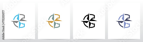 Compass On Letter Logo Design C