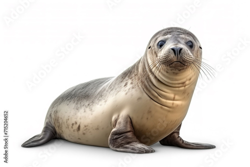 Image of caspian seal on white background, Mammals, Wildlife Animals. Illustration, Generative AI.