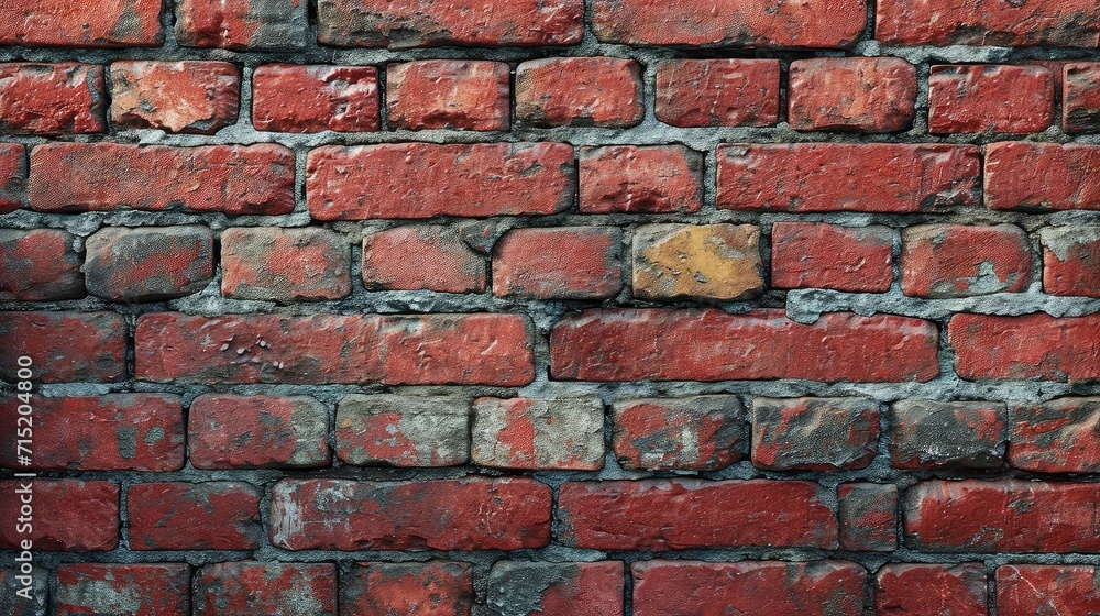 Weathered, Stained, and Deteriorating Red Brick Wall Background. Weathered, Stained, and Deteriorating Red Brick Wall Background.