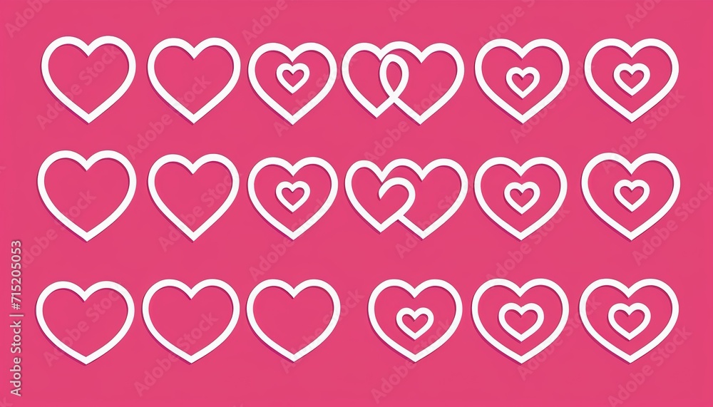 Love and Emotion in Pink: Heart Icon Set