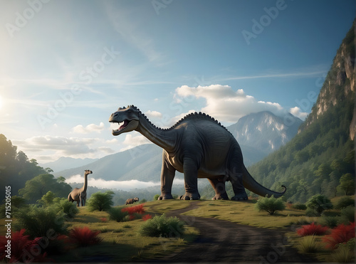  Diplodocus Dinosaur  Jurassic AI © Phanuwhat
