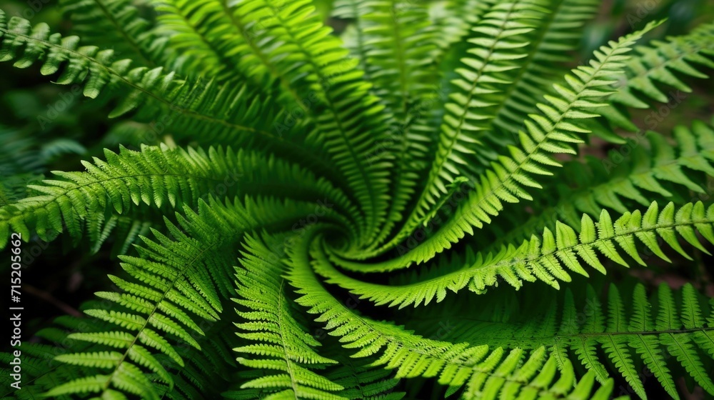 A lush fern plant with vibrant green leaves. Generative AI.