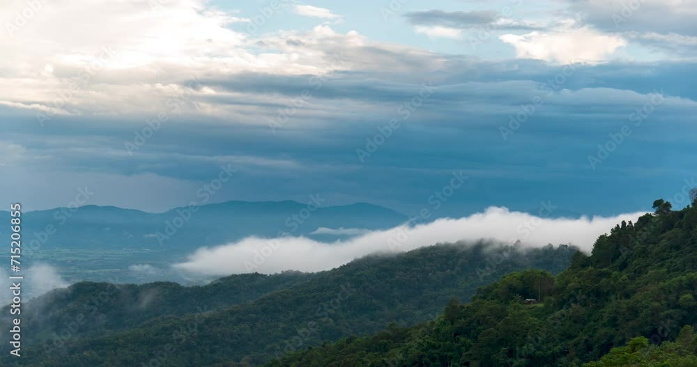 Timelapse Mountain landscape foggy windy range mountain green landscape asian farm. Beautiful landscape mountain green field meadow white cloud blue sky on sunrise. Countryside sunlight heaven Timelapse Mountain landscape foggy windy range mountain green landscape asian farm. Beautiful landscape mountain green field meadow white cloud blue sky on sunrise. Countryside sunlight heaven