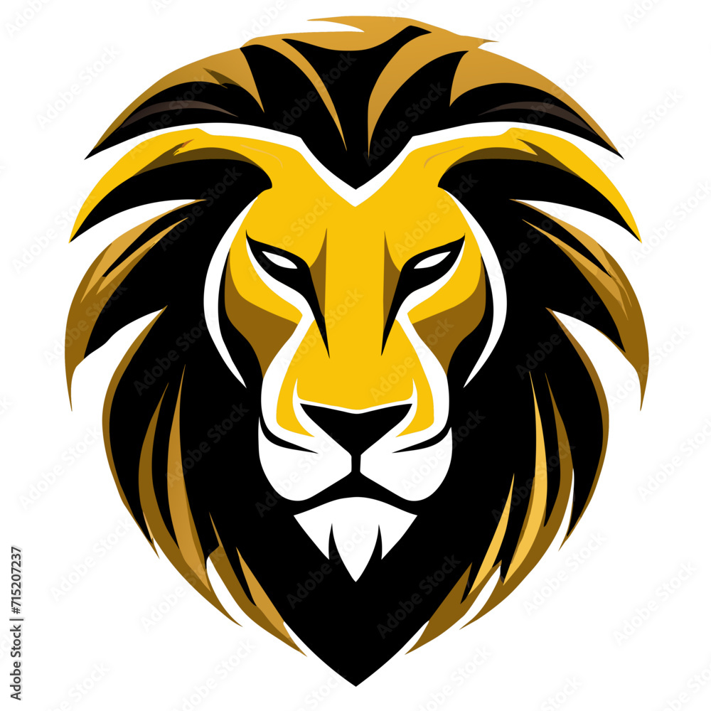 Obraz premium lion head logo design Golden color 