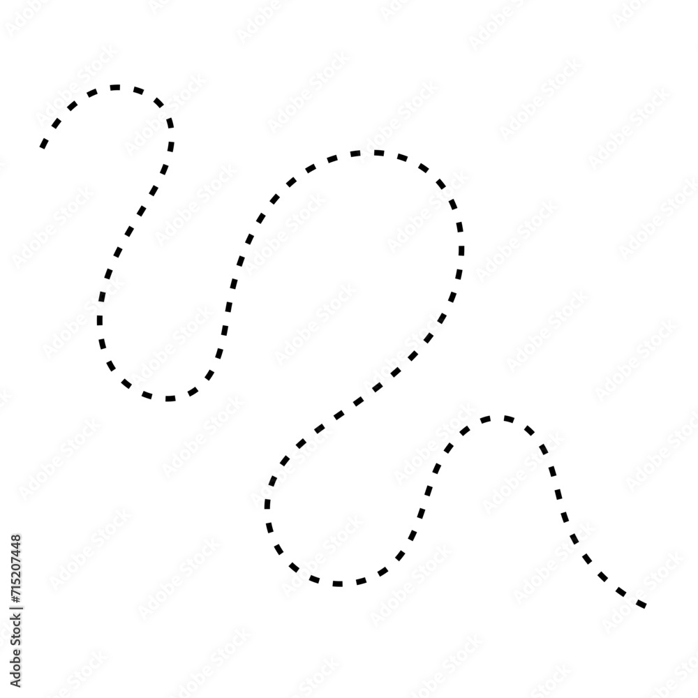 Wavy Dashed Line Vector