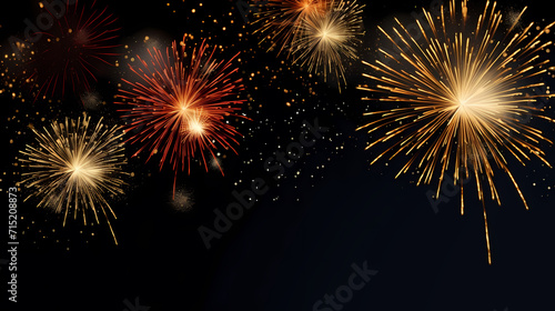 Beautiful fireworks background at night for holiday decoration