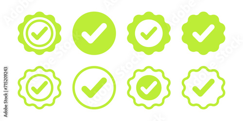 vector set of check mark, correct, checklist right or verified