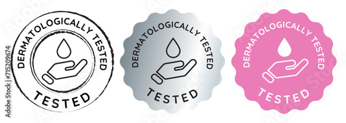 dermatologically tested dermatology skin care tag emblem sticker for packaging dermatologist approved