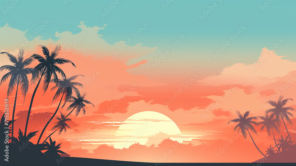 sunset on the beach background 