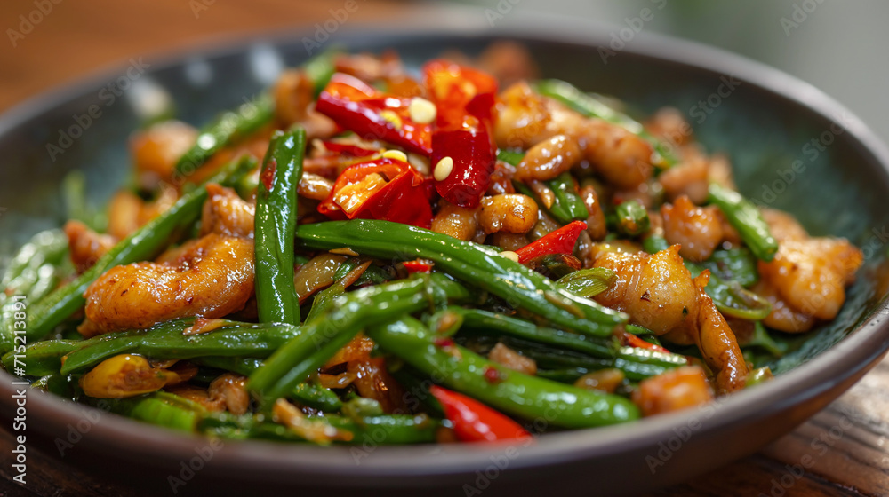 Stir Fried long Beans with Chicken Stir Fried long Beans with Chicken