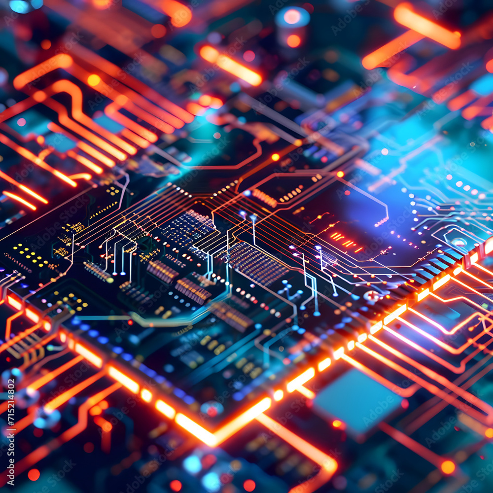 Close-up shot of an artificial intelligence microchip with intricate circuitry. The microchip is depicted alongside a generative AI illustration, symbolizing the cutting-edge advancements in technolog Close-up shot of an artificial intelligence microchip with intricate circuitry. The microchip is depicted alongside a generative AI illustration, symbolizing the cutting-edge advancements in technolog