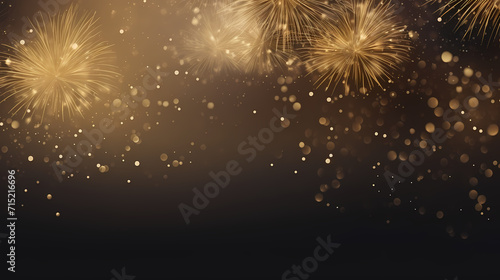 Beautiful fireworks background at night for holiday decoration © jiejie
