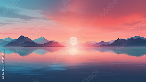 Sunset over the sea wallpaper background