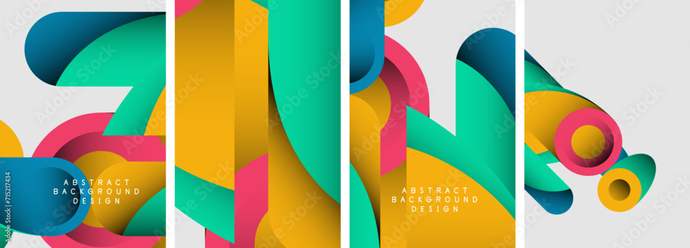 Abstract round shapes and circles poster designs. Vector illustration For Wallpaper, Banner, Background, Card, Book Illustration, landing page