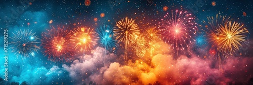 Abstract Colorful Firework Background New Year  Background HD  Illustrations