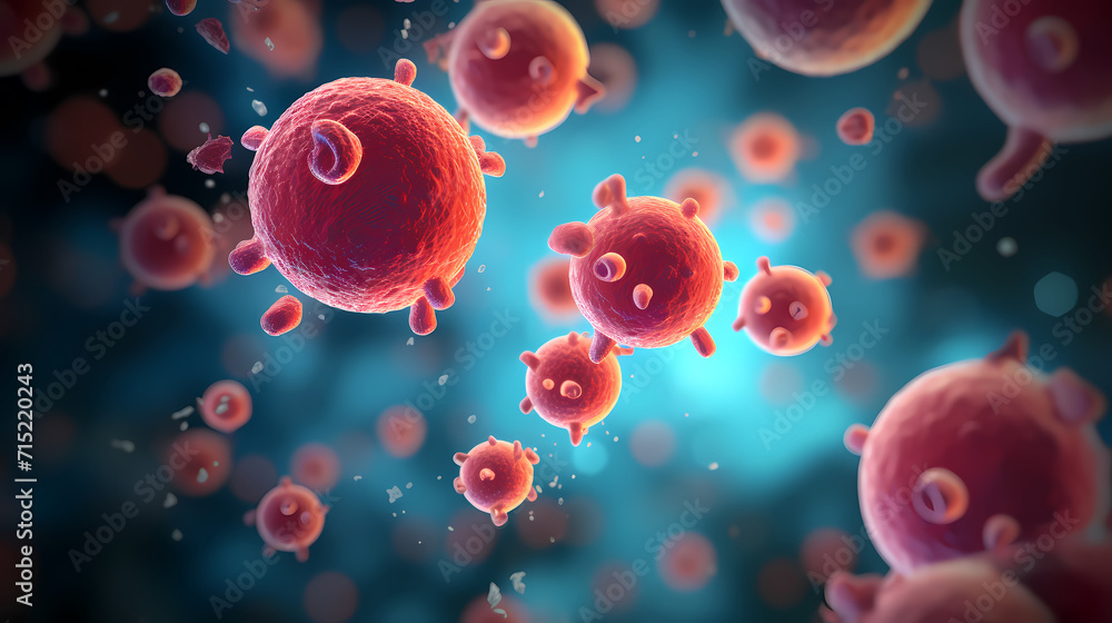 Obraz premium Cell background, virus cells, medical research background