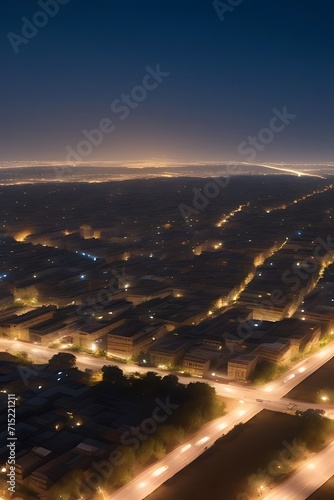 night of urban city with high development in process and urbanization of country 