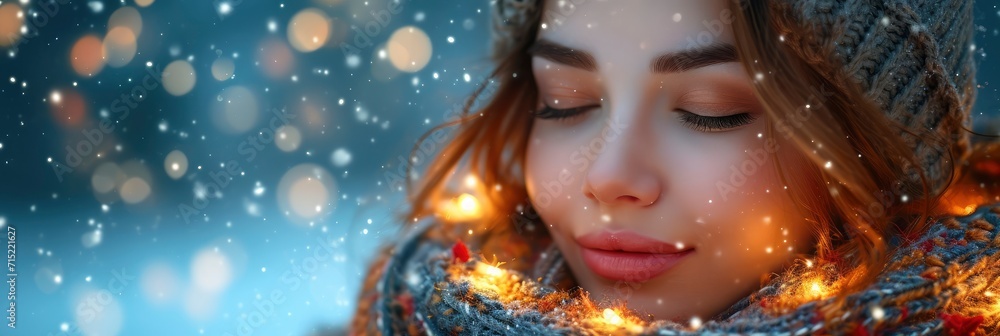 Beautiful Women Lighting Stars During Christmas, Background HD, Illustrations