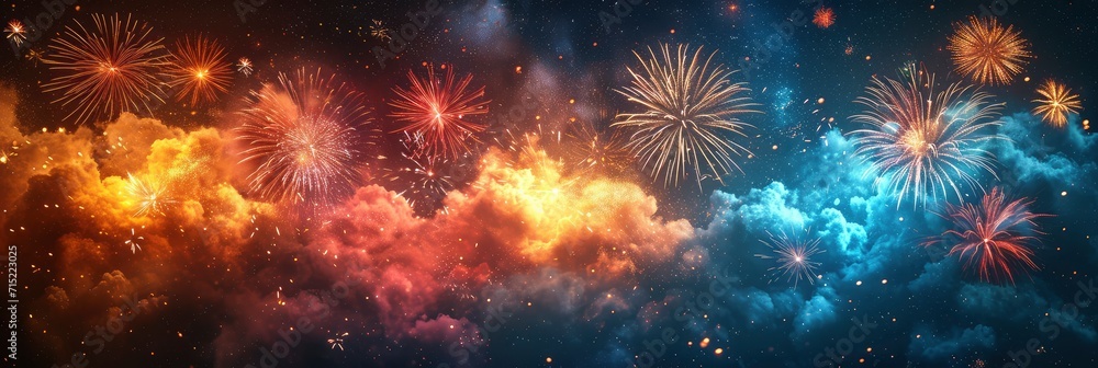 Bright Fireworks Sky Festive Salute Flares, Background HD, Illustrations Bright Fireworks Sky Festive Salute Flares, Background HD, Illustrations