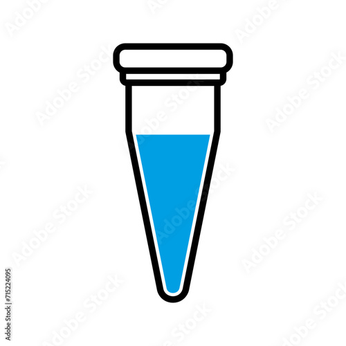 liquid in a test tube, illustration of biochemistry research experiment, science icon vector