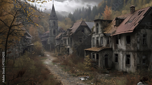 abandoned town without people