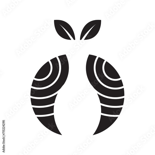 vase interior leaf icon logo vector