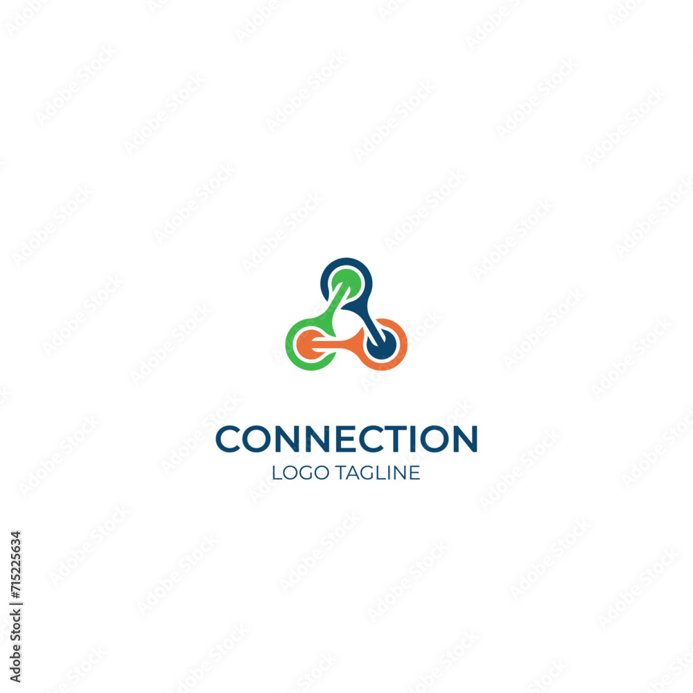 connection abstract logo design connection abstract logo design