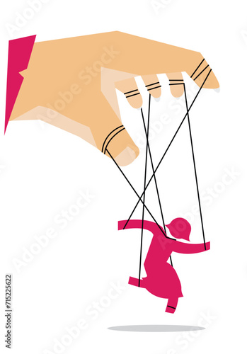 Hand controls a woman symbol 