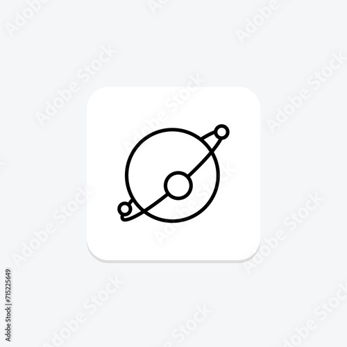 Astronomy black outline icon , vector, pixel perfect, illustrator file