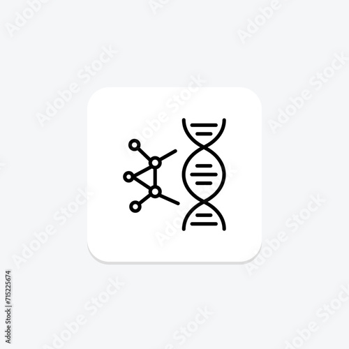 Genetics black outline icon , vector, pixel perfect, illustrator file