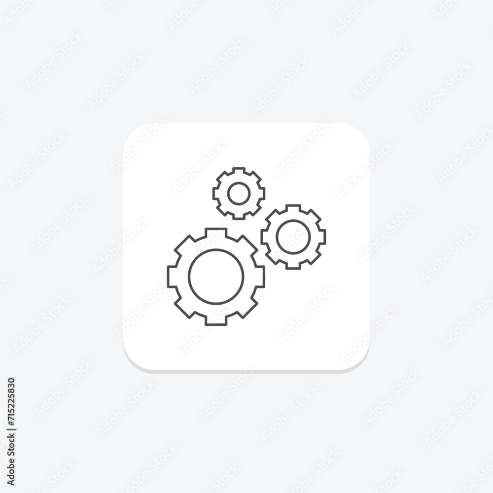 Gear grey thin line icon , vector, pixel perfect, illustrator file Gear grey thin line icon , vector, pixel perfect, illustrator file