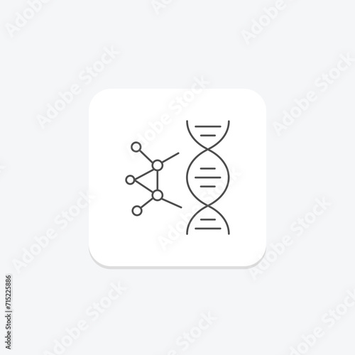 Genetics grey thin line icon , vector, pixel perfect, illustrator file