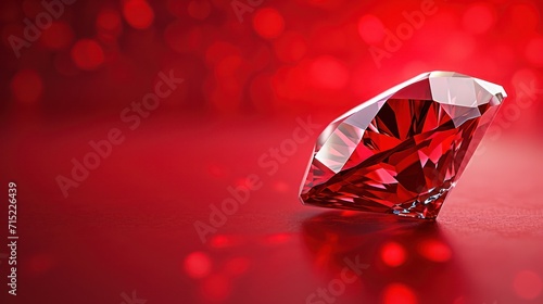 Ruby gemstone in red with a background  providing room for copy