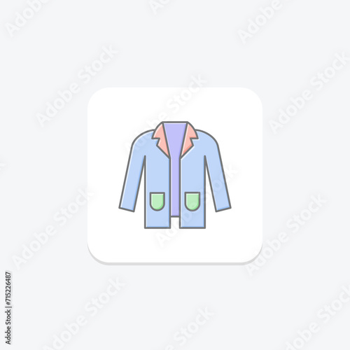 Lab Coat awesome lineal color icon , vector, pixel perfect, illustrator file