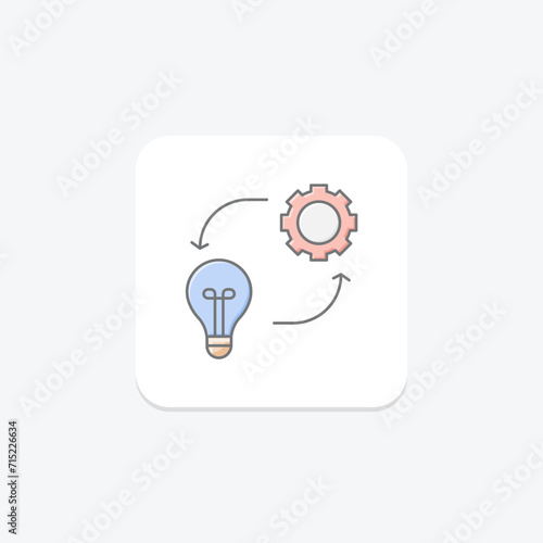 Innovation Process awesome lineal color icon , vector, pixel perfect, illustrator file