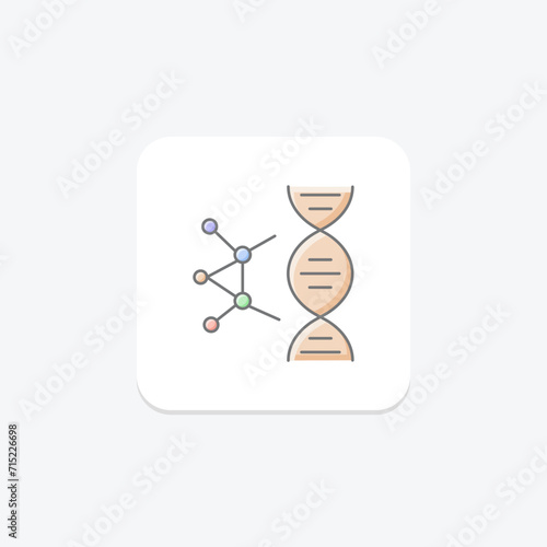 Genetics awesome lineal color icon , vector, pixel perfect, illustrator file