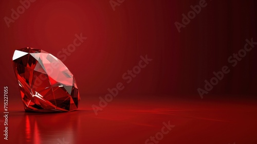 Background of a red ruby gemstone with ample copy space