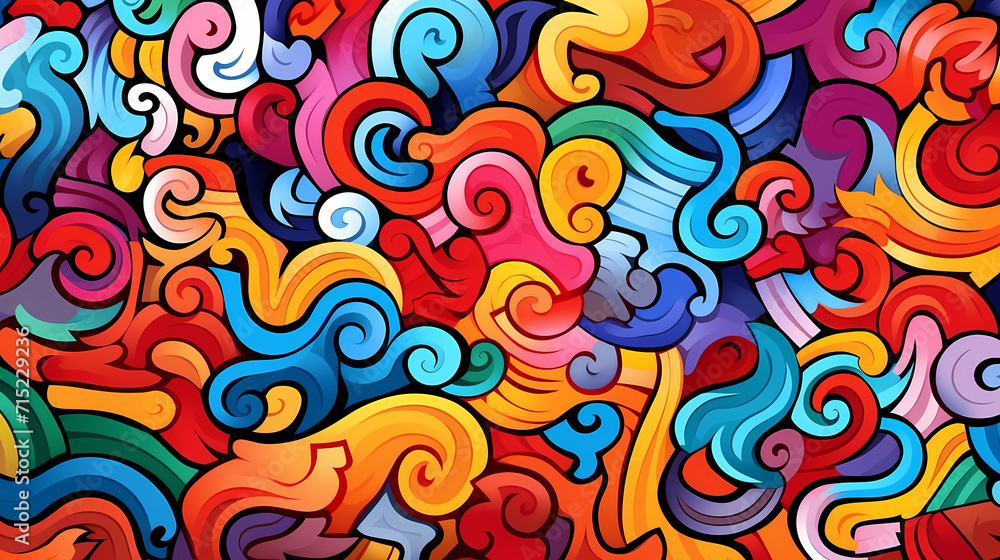 Abstract seamless doodle background, artistic background