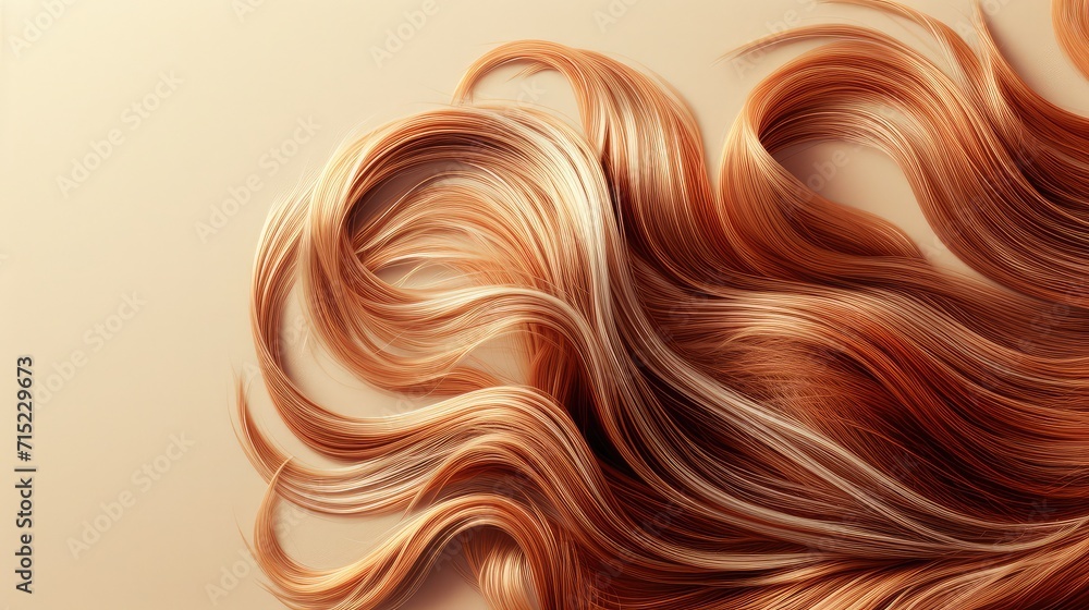 Lively hair on a beige background. Lively hair on a beige background.